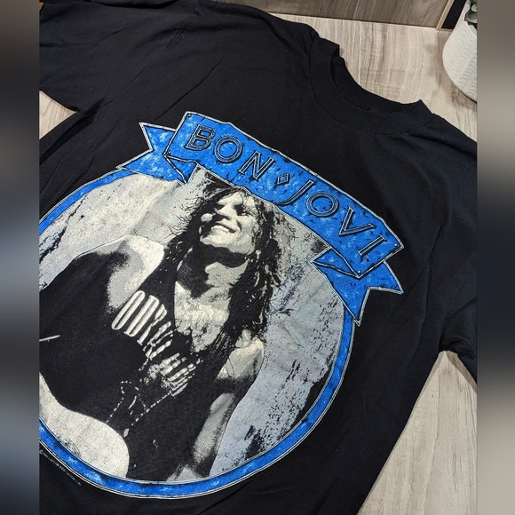 Vintage 80's BON JOVI ROCK Concert T Shirt Size Extra Large SSI Tag XL - Picture 2 of 8
